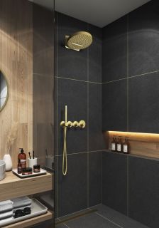 Душевой комплект Timo Saona SX-2329/17SM с термостатом золото матовое